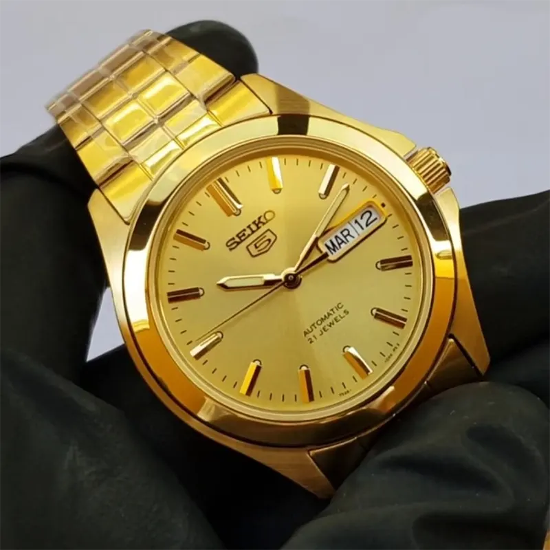 Seiko 5 Men's  Automatic Yellow Gold-tone Premium Watch | SNKK20K1